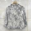Camicetta da Donna in Chiffon Floreale Primaverile, Vestibilità Larga, Moda Sottile, Collo in Pizzo Stampato