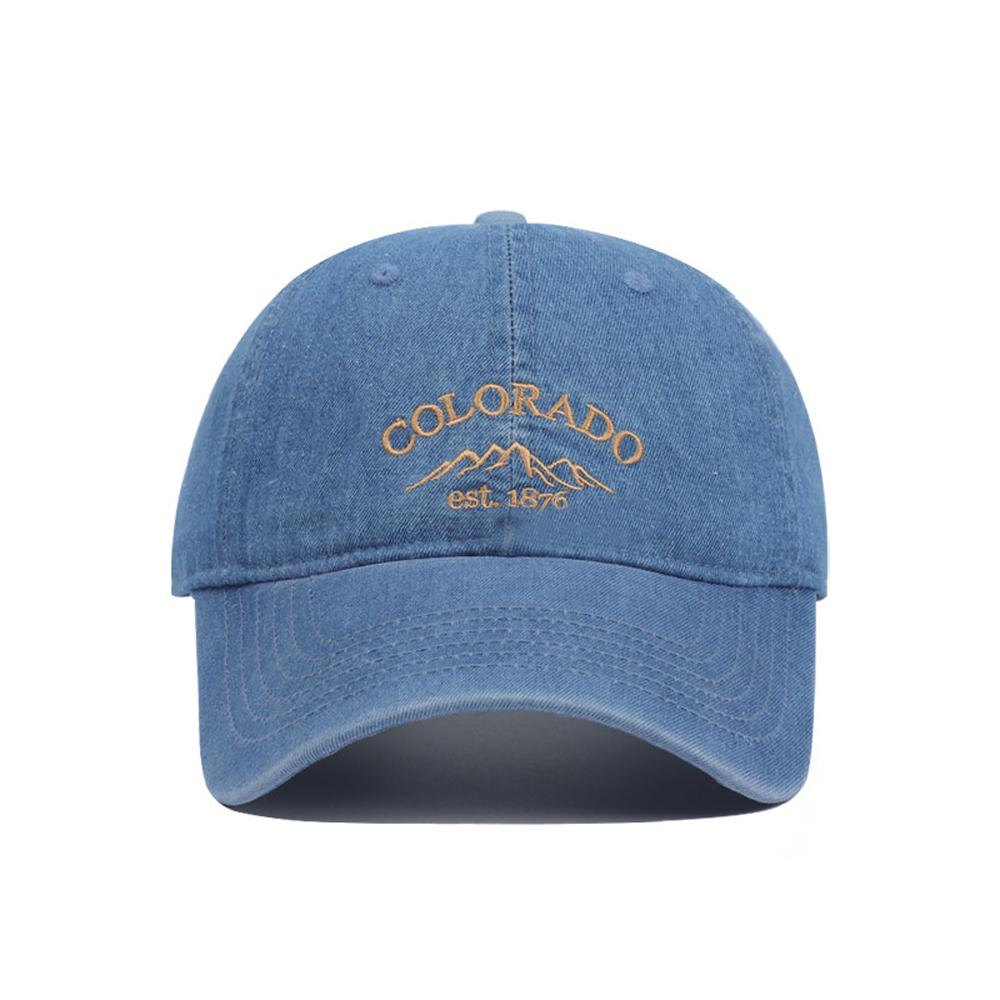 Denim Letter Embroided Baseball Caps For Women Washed Cotton Jeans Adjuatable Cap Casual Oudoor 4 Season Wear Sun Hat For Female