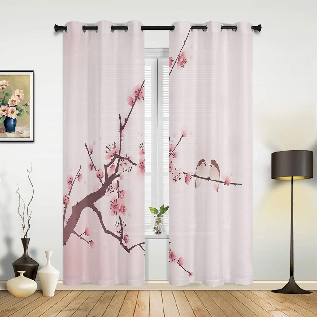 Niña Bailarina de Ballet Flor Rosa Mariposa Cortinas para Dormitorio Sala de Estar Cortinas Cocina Ventana Infantil Decoración del Hogar