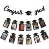 Graduation Decorations Class of 2025 Party Supplies - Congrats Grad Banner and Grade Graduation Photo Banner (Pre-Strung)