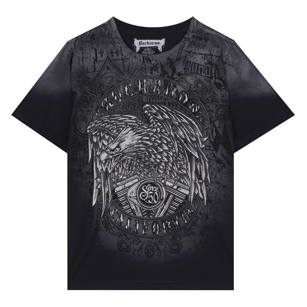 Burkeru Single Vintage Eagle Artwork Short Sleeve T-Shirt Black Black_L