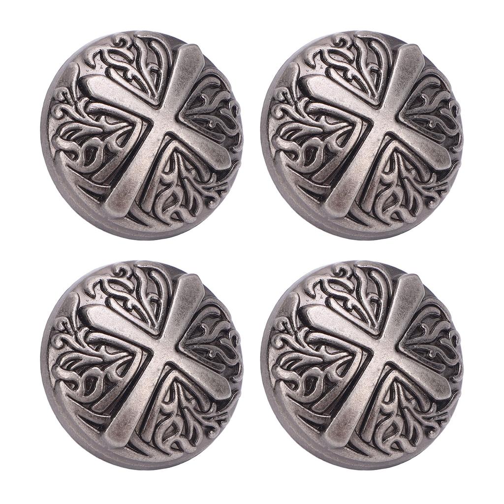 10 Sets Rivet and Screw 30mm Round Rivet Buttons 7mm Crossed Screws for Leather Collar Belts Handbag