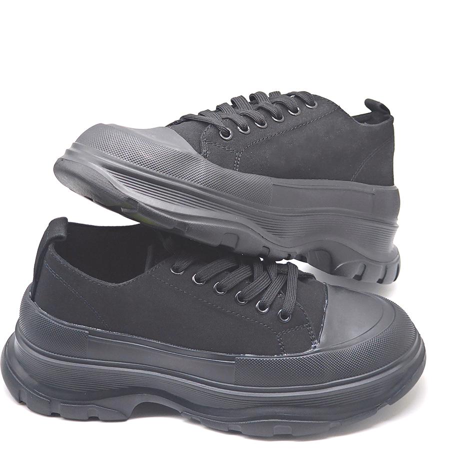 Frühling Neue Damenschuhe Schnürschuhe Sport und Freizeit Herrenschuhe Dicke Sohle Wasserdicht Plateau Weich Erhöht Canvas Flats