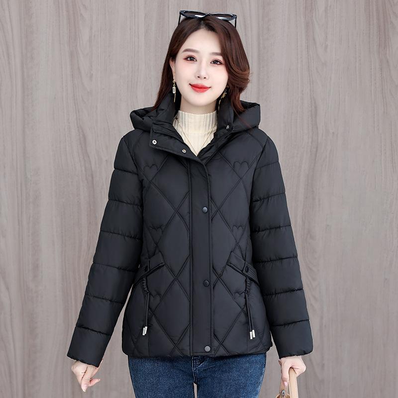 

Пуховик новый зарубежный стиль 2025 зимняя куртка женская плюс пуховик утолщенный осенне-зимний большого размера XL чёрный