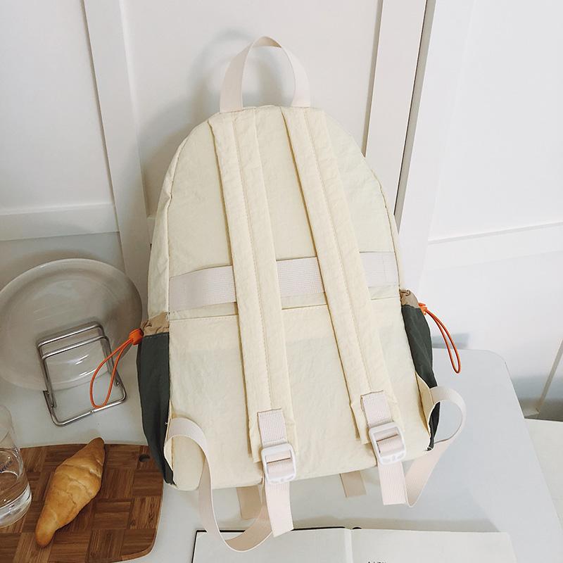 Lightweight Commuter Backpack College Style Large Capacity Schoolbag Women's Contrast Color Backpack