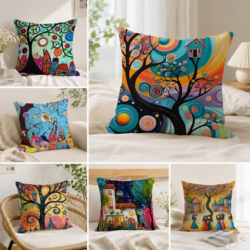PNaive arts Cushion Cover Soft Washable Pillow Covers Suitable for Sofa Bed Travel Office Scenarios