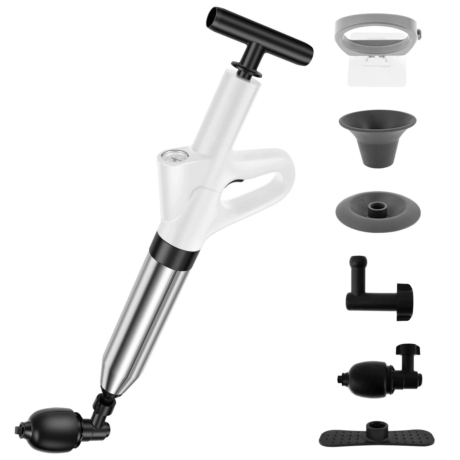 Toilet Plunger High Pressure Drain Plunger Efficient Toilet Unclogger Sink Plunger Toilet Drain Clog Remover Air Drain Blaster белый