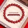 Lingxi Cinnabar Crystal Sand Bracelet with Raw Stone 