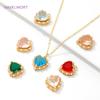 18K Gold Plated Crystal Glass Heart Charms Pendants,Brass Love Heart Shape Charms For Bracelet Necklace Making,Jewelry Material
