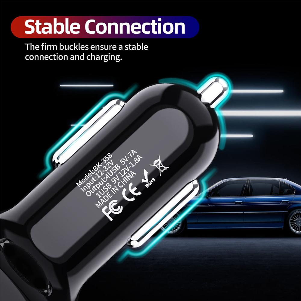 4 Port Car USB Charger 7A 48W Quick Charge Universal 18W Fast Charging in Car Mobile Phone Charger Car Charger AdapterP