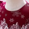 Girls Princess Embroidery Baby Flower Wedding Christmas Party Tutu Dress Teenager Children Kids Elegant Dress