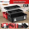 Three-Layer Folding Multi-Functional Tool Storage Box for Home and Car Use