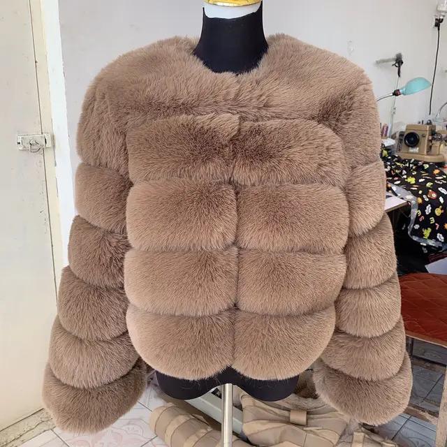 Women's Autumn/Winter Patchwork Faux Fox Fur Coat
