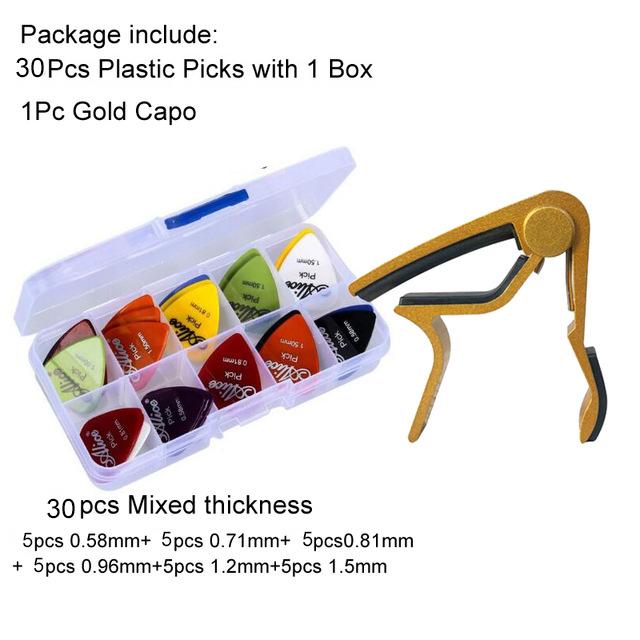 Sada nástrojů pro kytaru Kytarový kapodastr / Kytarové trsátka / Ladička / Chrániče bříšků prstů Díly Příslušenství GYH