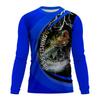 2026 New Spring And Autumn Men's Long Sleeve T-shirt With Fish Pattern Printing Outdoor Fishing Essential T-shirt