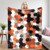 Orange Hex Camo Sofa Specific Soft Flannel Blanket, Universal Plush Gift Blanket For All Seasons