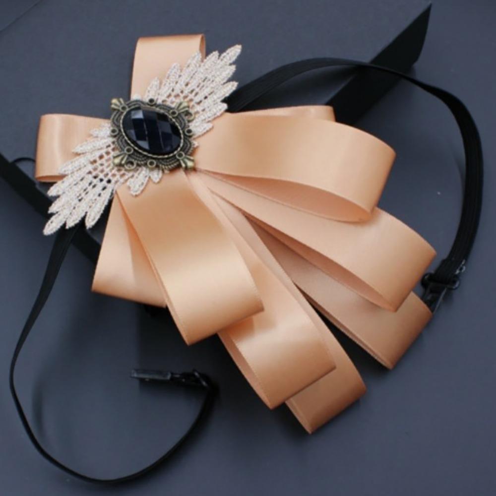 Fashion Faux Stone Men's Suit Lapel Flowers Alloy Polyester Bow Tie Necktie Neck Decoration Groom Formal Suit
