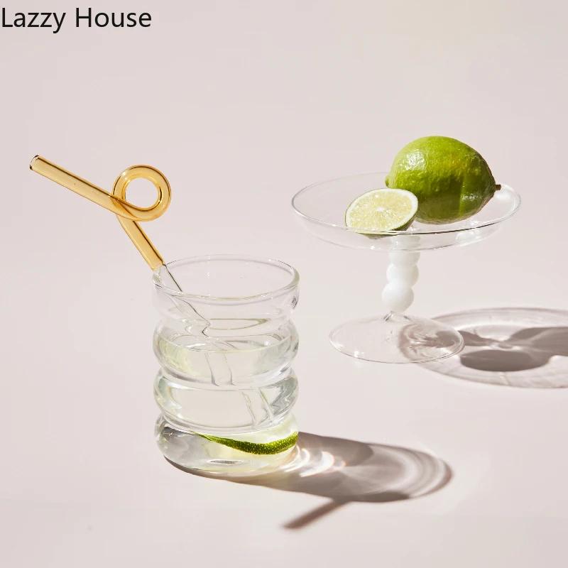 Ceașcă de sticlă creativă Pahar termorezistent Vase pentru băutură Ceai Suc Lapte Cana de cafea Pahare de apă pentru acasă Cană Ripple 250 ml