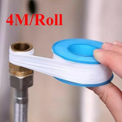 4M PTFE Wasserrohrband Ölfreies Dichtband Fitting Gewindedichtband Weißes Rohrgewindedicht Rohmaterialband Haushaltsnotwendigkeit