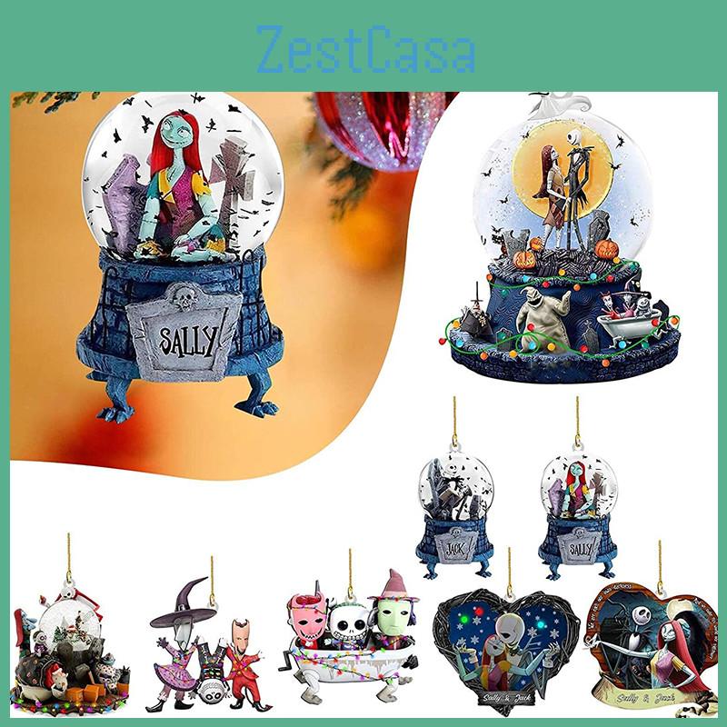 Nightmare Before Christmas Jack Sally Xmas Tree Acrylic Pendant Decoration