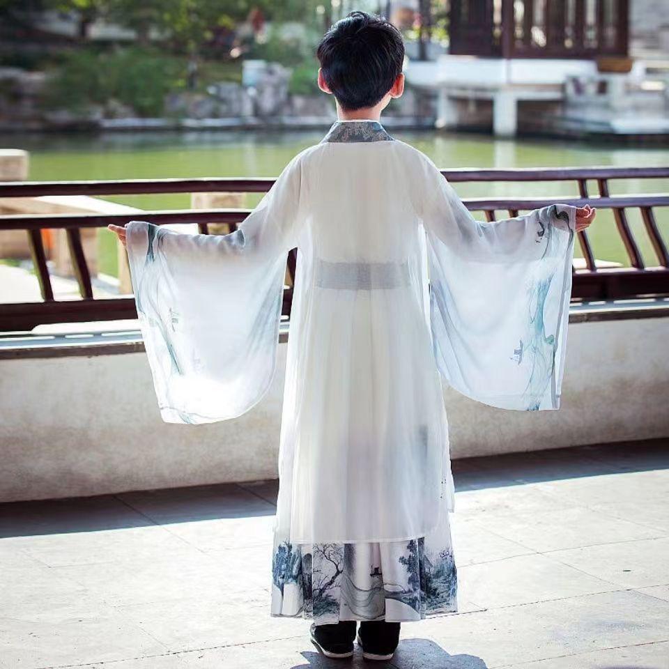 Costume Hanfu Dinastia Song per Bambini - Abito da Esibizione per Bambini Studente/Poeta