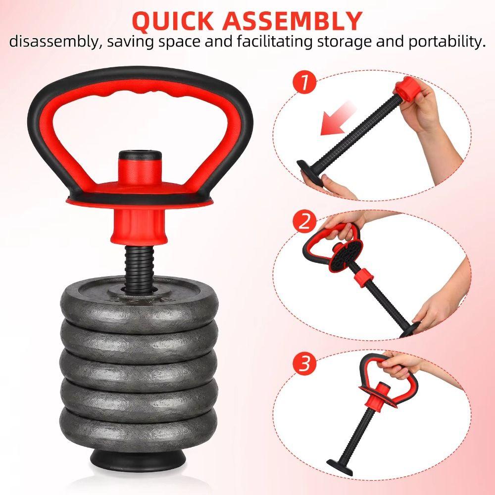 Portable Kettlebell Handle Threaded Push Up Handle Sturdy Base Kettle Bell Grip Weightlifting