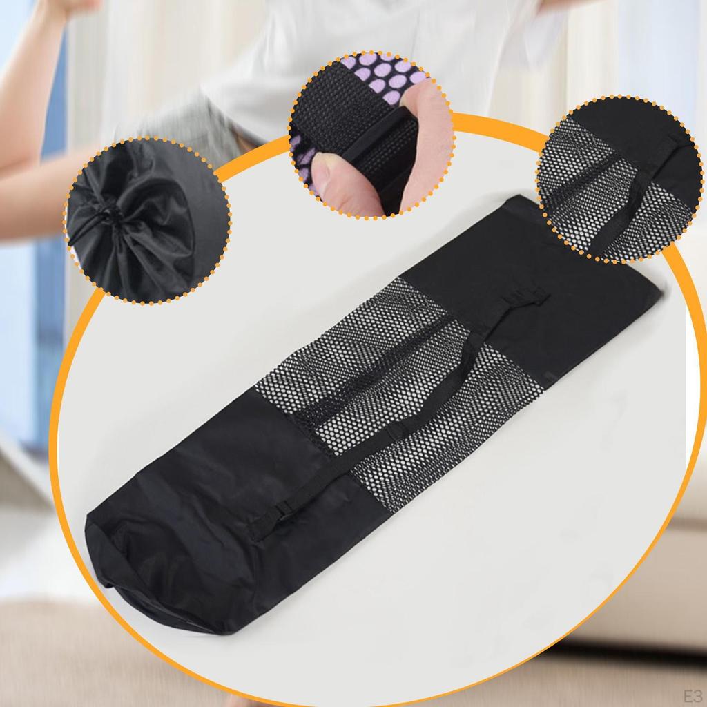 Mat Bag Adjustable Shoulder Strap Multifunctional Portable Breathable Gym with Drawstring Storage