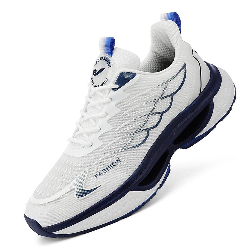 

Пара спортивной обуви Мужская на шнуровке дышащая белая классическая обувь для бега на открытом воздухе Легкая удобная обувь на плоской подошве Баскетбольная обувь 45 белый