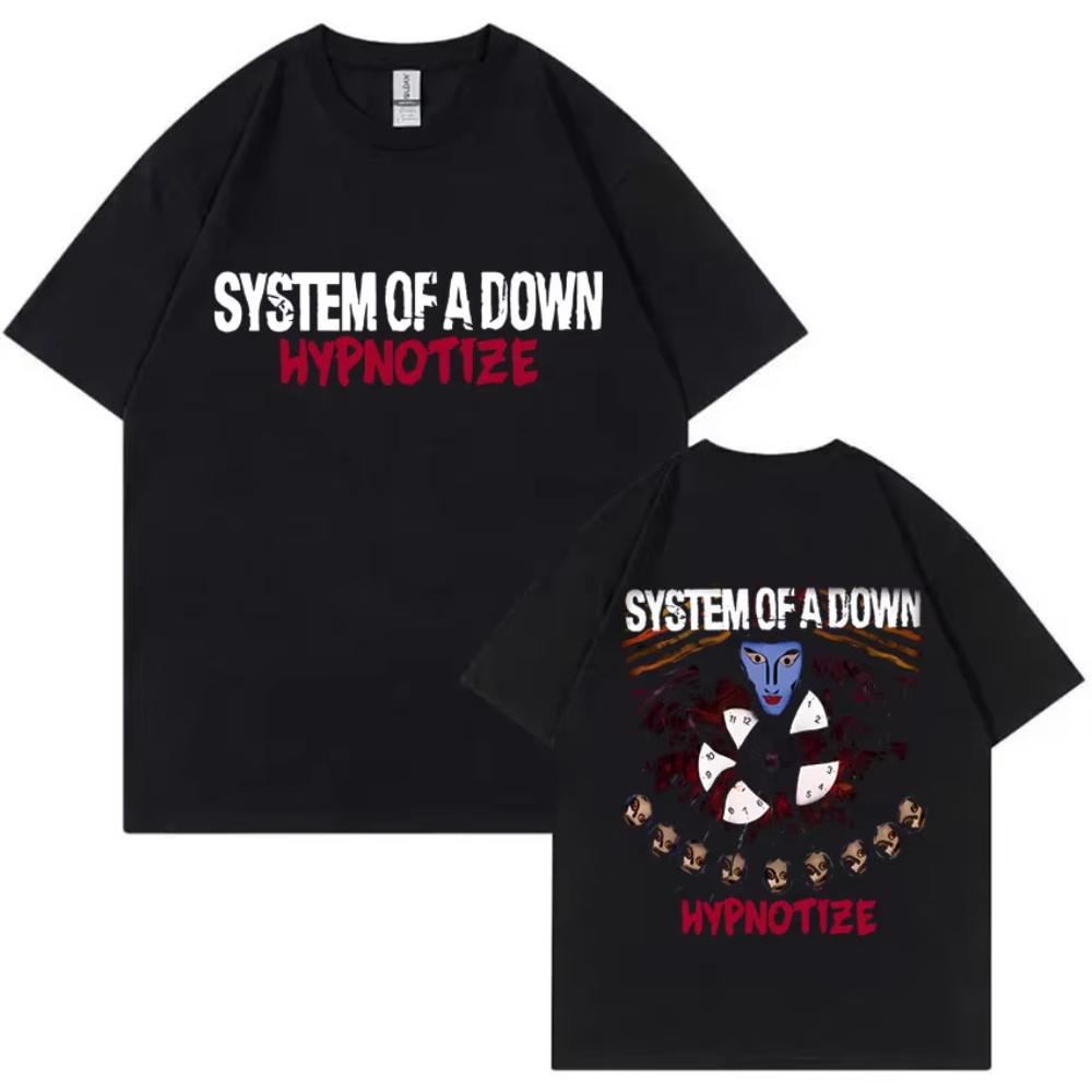 Rock Band System of A Down Hypnotize Graphic T Shirts Unisex Women Alternative Metal Music Tshirt Female Vintage Oversized Tshirt S