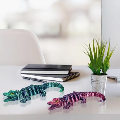 Ornement Animal Articulé Crocodile Imprimé en 3D Reptile Flexible Crocodile Jouet Fidget pour Adultes Décoration de Bureau Maison Bureau