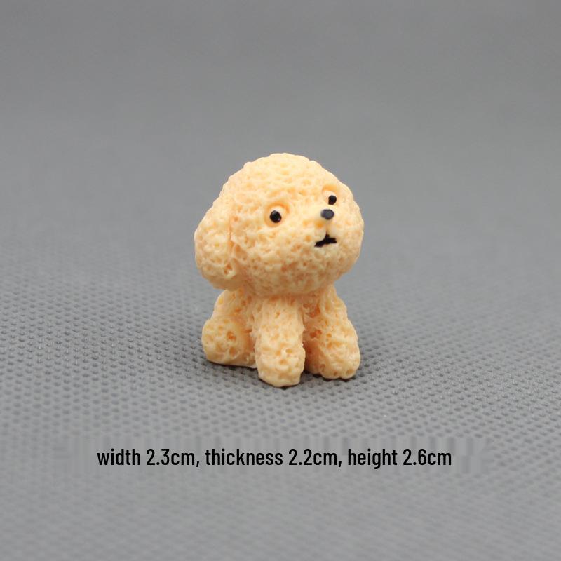 Entzückende Mini-Resin-Welpenfiguren - Pomeranian, Teddy, Bulldogge, Shar-Pei-Modelle - Kleine Ornamente für das kognitive Lernen von Kindern