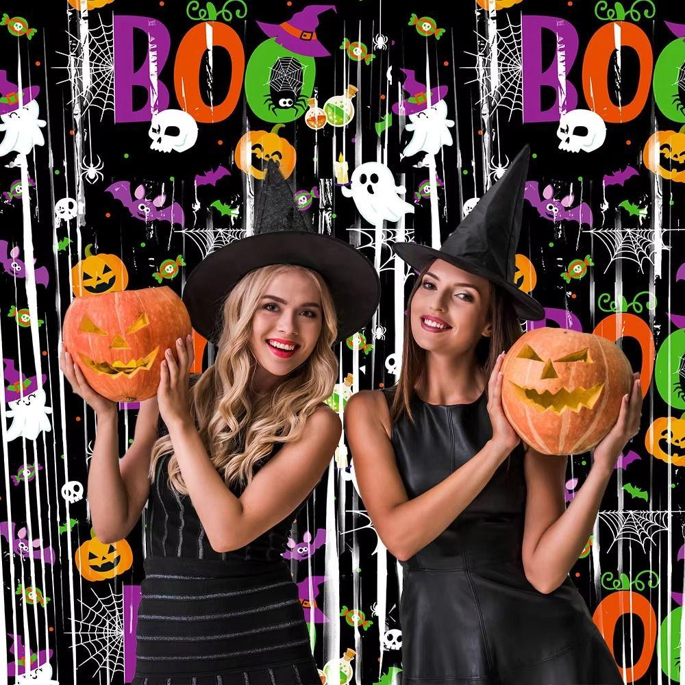 Creativity Pumpkin Ghost Bat Curtain 1X2M Wall Hanging Ghost Pendants  Photo Background