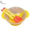 Puntos Kids Baby Child Suction Cup Training Feeding Bowl + Spoon + Fork Tableware Set
