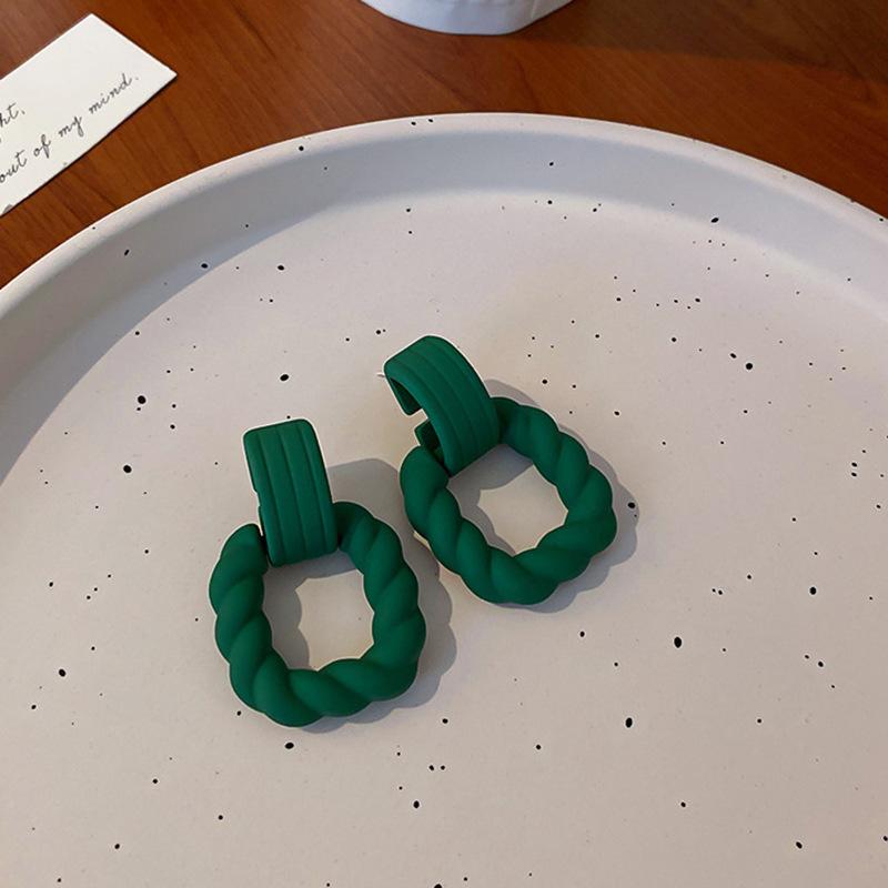 Mori Butterfly Flower Green Earrings Temperament Versatile Stud Earrings Personality Sweet Small Fresh Earrings