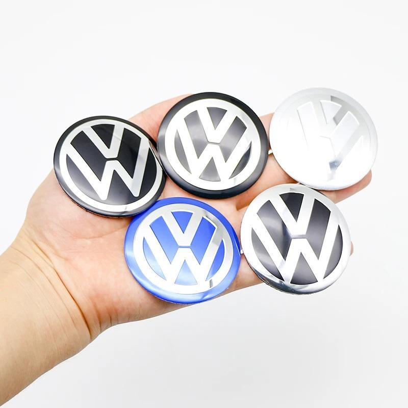 For VW 4PCS Car Wheel Center Hub Cap Logo Sticker Emblem Badge Cover For VW Volkswagen Polo Golf Passat Tiguan Jetta Touareg Magotan EM1