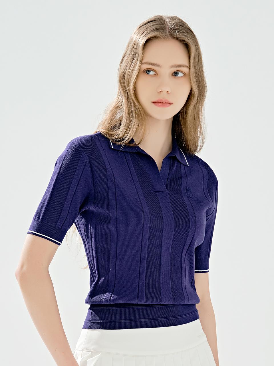 Road Roar Signature New Cable Collar Knit Navy Navy/S