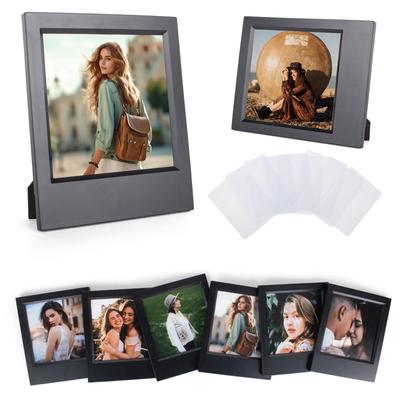HIYQIN Desktop Photo Frame for Polaroid Instant Camera Inch Photo Small Photo Frame for Series Camera Film Black 8-Pack i-Type Now/OneStep2/Flip/Lab