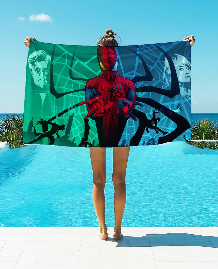 1pcs Spider Bat Hero Beach Towel Cute Kawaii Room Decor Bath Girls Children Hand Towels For Bathroom Shower
