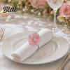 Multi-layered Petal Napkin Ring 6Pcs Pink Flower Rings Acrylic Holders Hotel Banquet Table Accessories Reusable Elegant Dinner Rings for Wedding