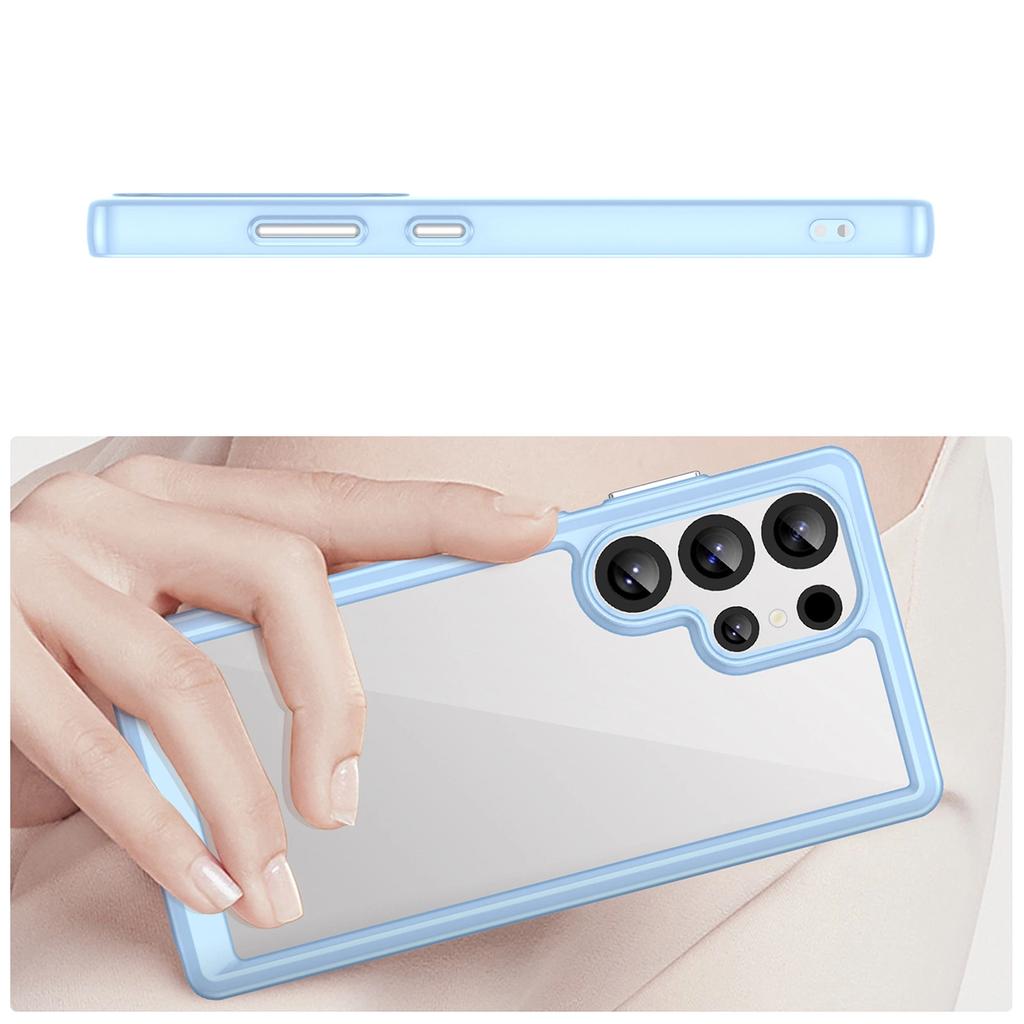 Etui Silikonowe Outer Space Case Z Żelową Ramką Do Samsung Galaxy S25 Ultra - Niebieskie