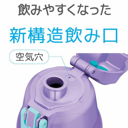 Thermos Water Bottle Vacuum Insulated Sports Bottle Purple Check 1.5L FHT-1500F PL-CH