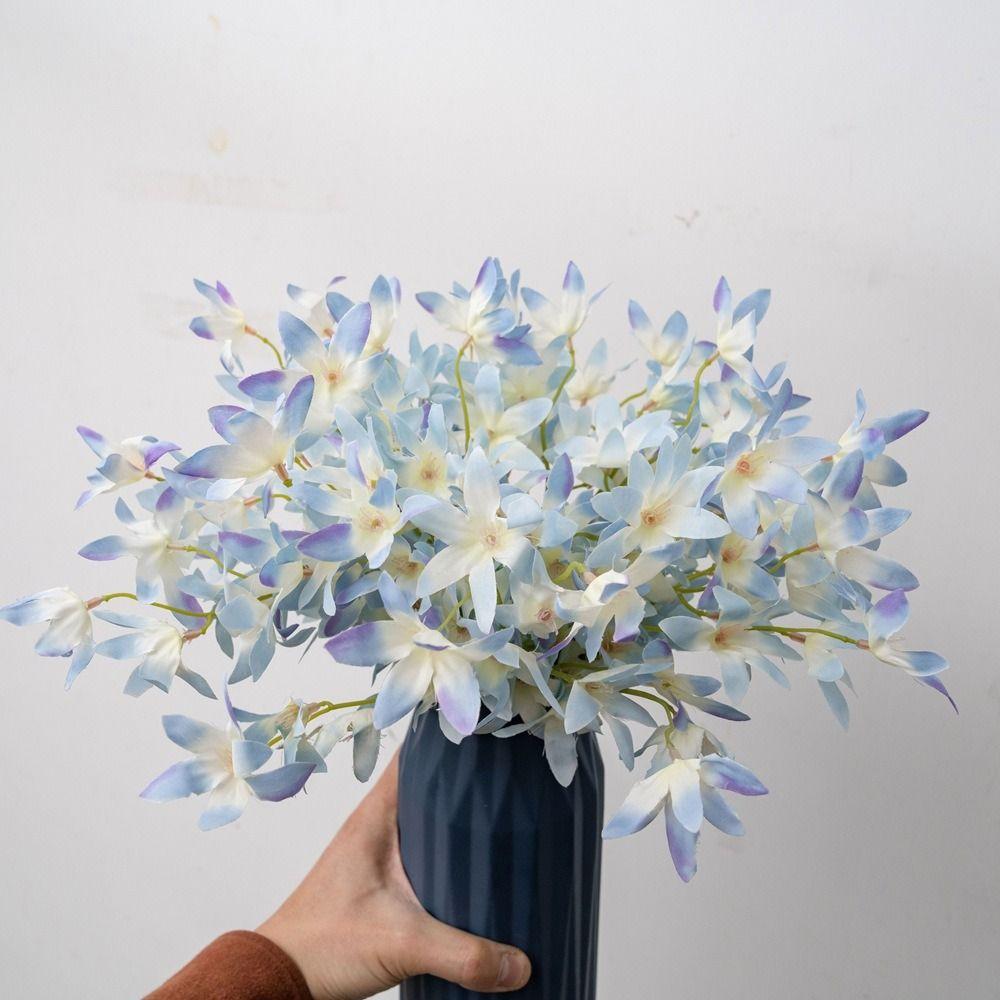 10pcs Plastic Artificial Oncidium Flower Realistic Fake Flowers  Holiday Party Wedding