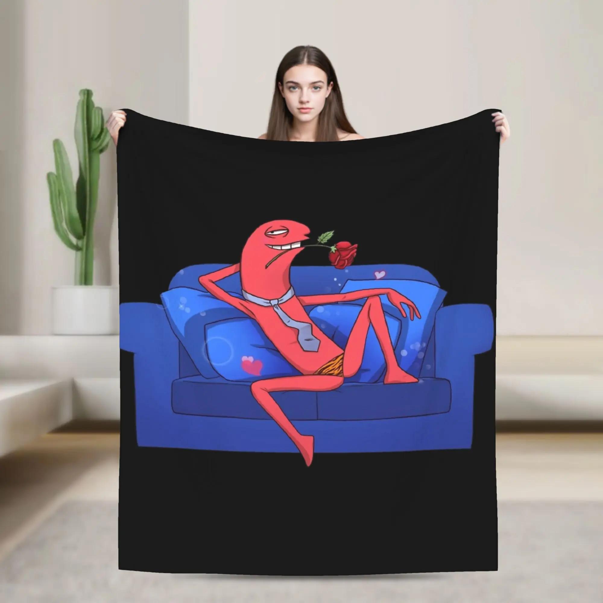 

Smiling Friends Flirting Alan Bliblie Pim Blanket Super Warm Quality Bedding Throw for Couch Bed Spring Graphic Blanket for Boys 40x50inch 101x127cm