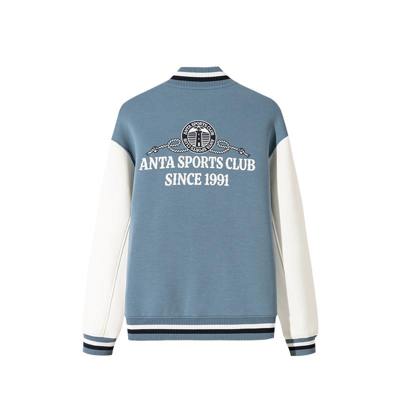 Anta Comfortable Casual Simple Letter Print Loose Baseball Jacket Men Jackets Astronaut-Blue 152518707S-1