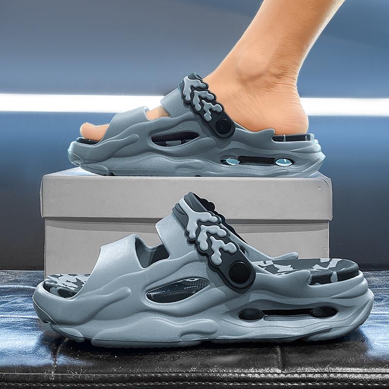 

Летние мужские тапочки Модные толстоподошвенные сабо для пары Женские пляжные сабо Комнатные домашние тапочки Кроссовки Нескользящие черные спортивные сандалии 36-37