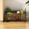 Iron Wire Storage Basket Portable Storage Cabinet Multiuse Organizer Cart for Home Office Garage