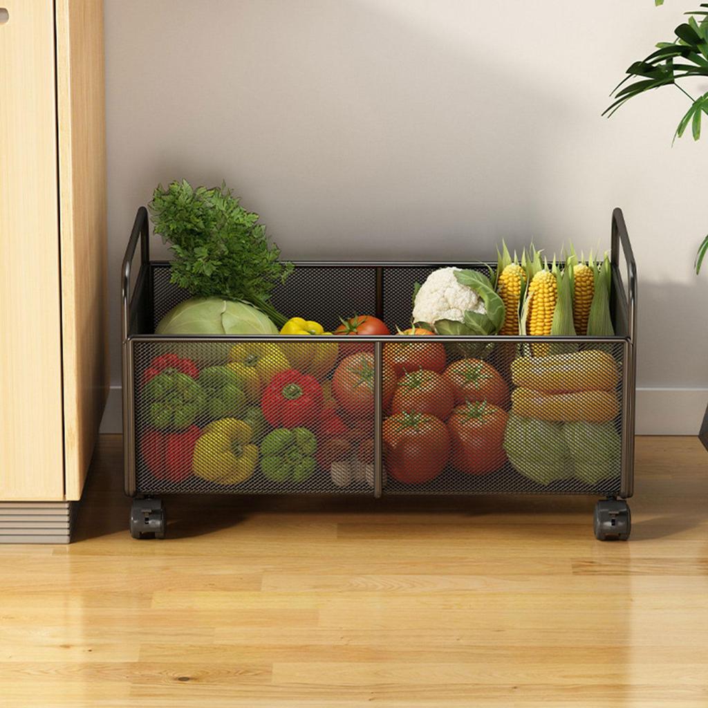 Iron Wire Storage Basket Portable Storage Cabinet Multiuse Organizer Cart for Home Office Garage