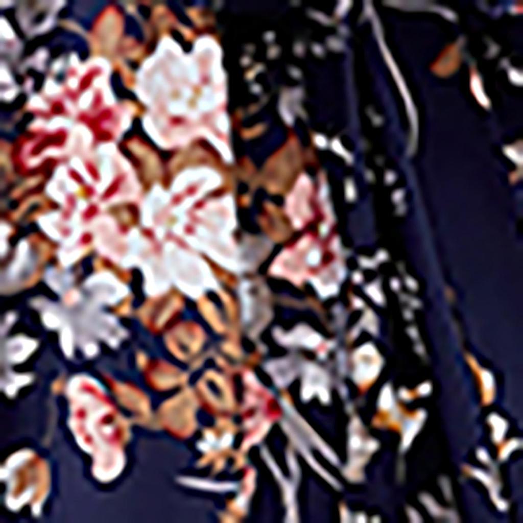 Plus-Size Navy Blue V-Neck Print Summer Dress