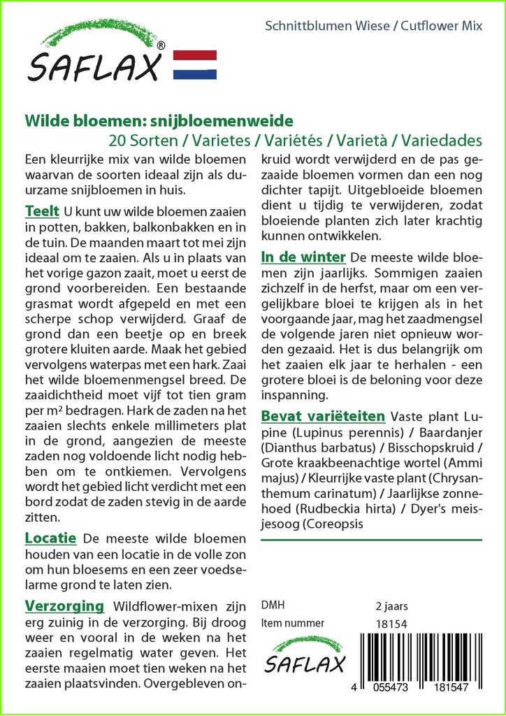 SAFLAX Cutflower Mix - 1000 Seeds - 20 Wildflower Mix