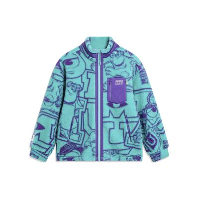 Li Ning X Disney Monsters University Kollaboration Fleece Warm Locker Gestrickte Jacke Herren Jacke Eis-Porzellan-Grün AFDT655-2